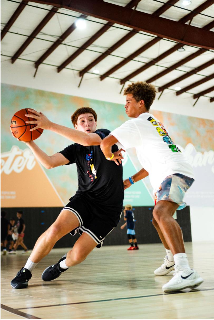 Young players competing on the court